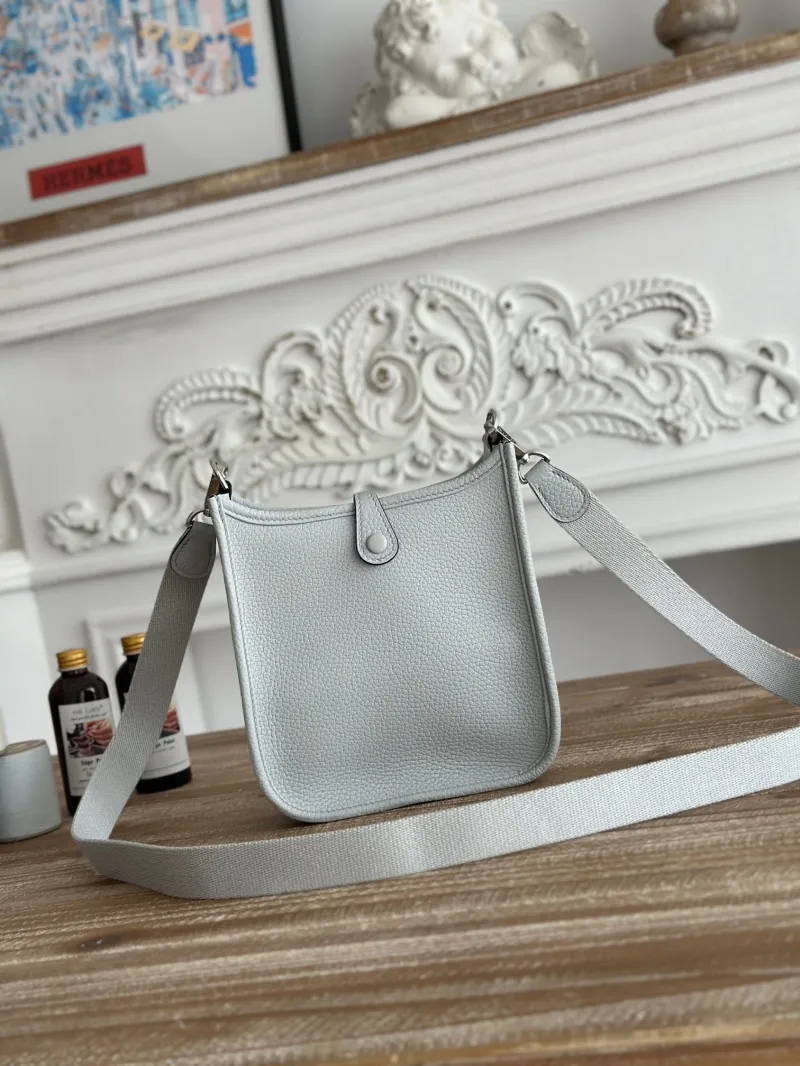 Hermes Light Blue Crossbody Satchel Bag - Image 3