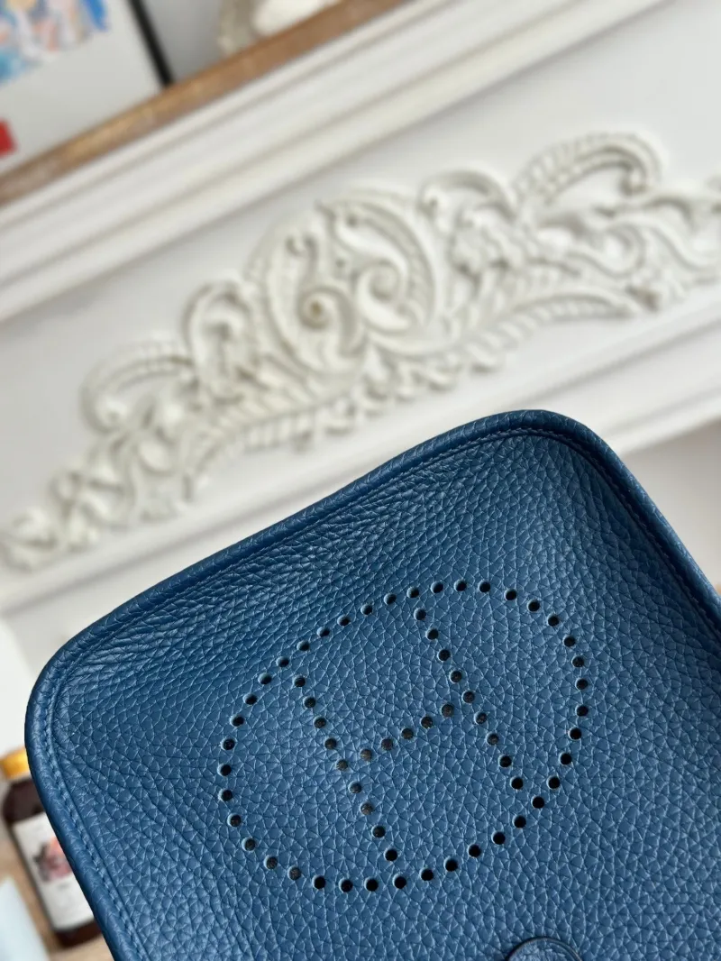 Hermes Dark Blue Crossbody Satchel Bag - Image 4