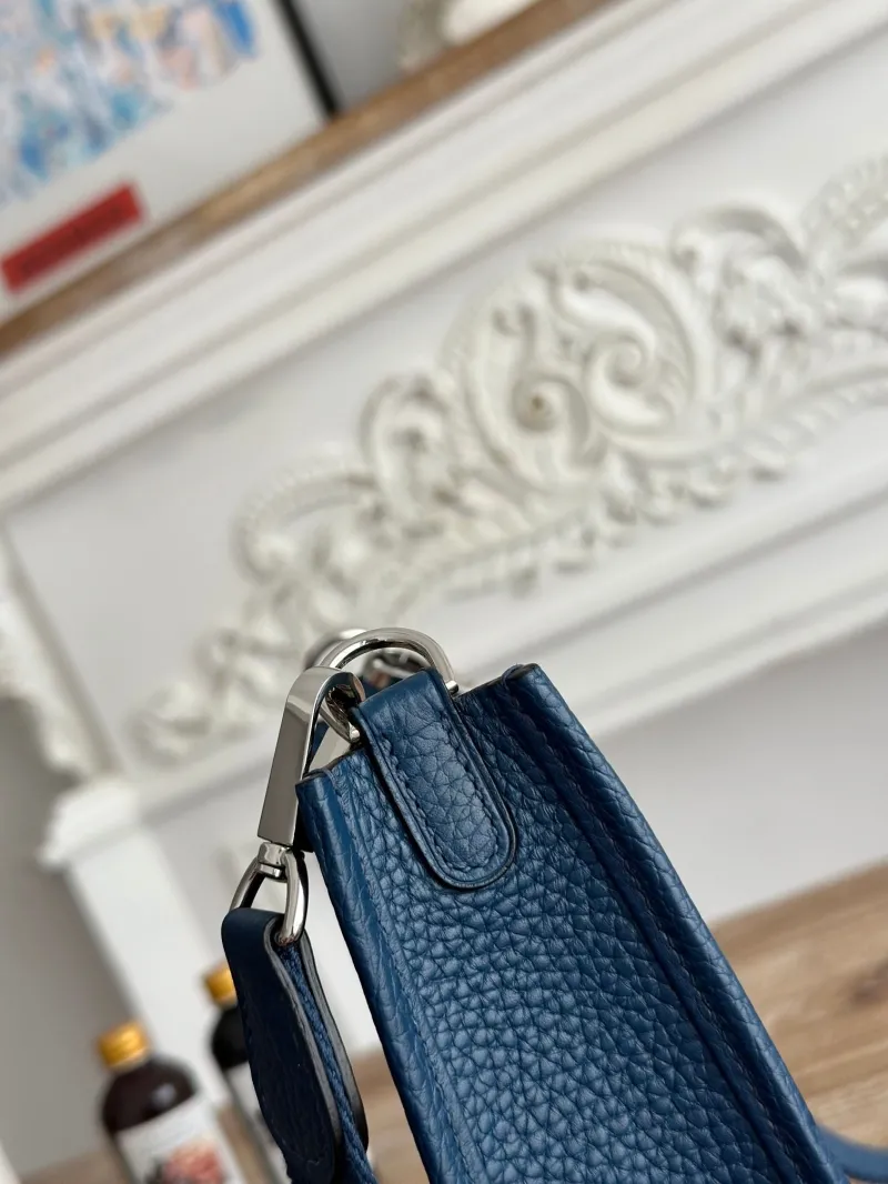 Hermes Dark Blue Crossbody Satchel Bag - Image 5