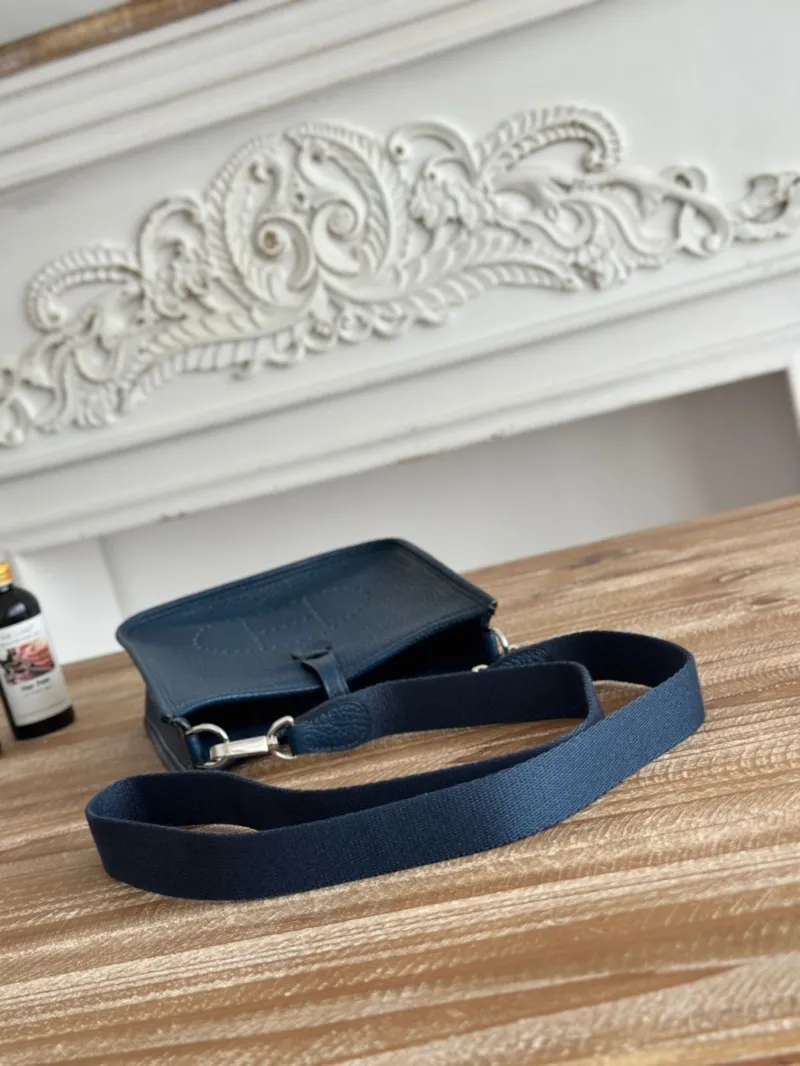 Hermes Dark Blue Crossbody Satchel Bag - Image 7