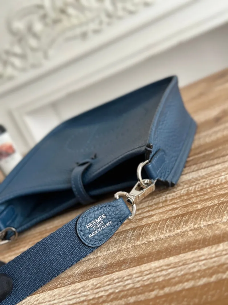 Hermes Dark Blue Crossbody Satchel Bag - Image 8