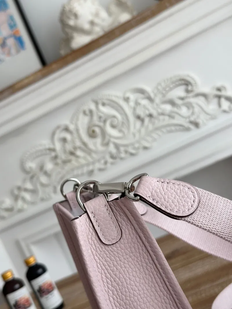 Hermes Light Pink Crossbody Satchel Bag - Image 5