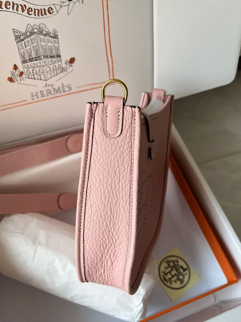 Hermes Pink Leather Crossbody Satchel Bag - Image 3
