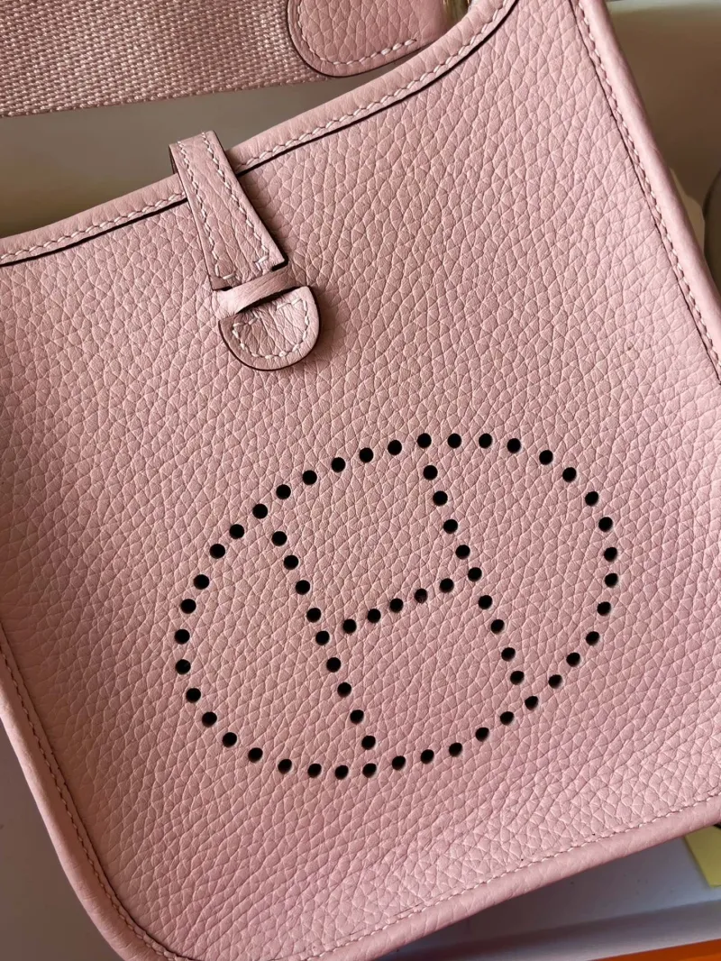 Hermes Pink Leather Crossbody Satchel Bag - Image 4