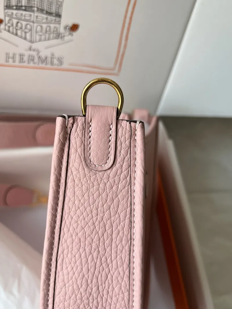 Hermes Pink Leather Crossbody Satchel Bag - Image 7
