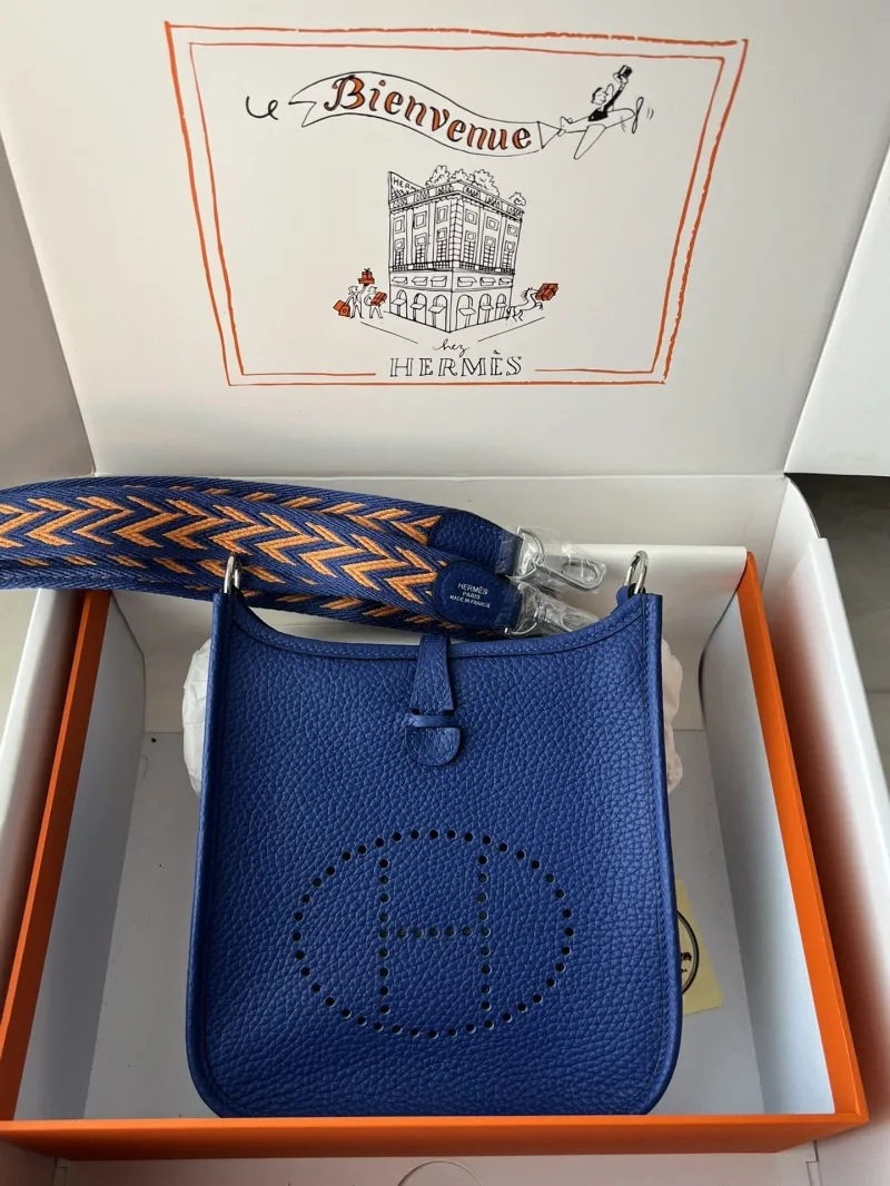 Hermes Blue Leather Crossbody Bag