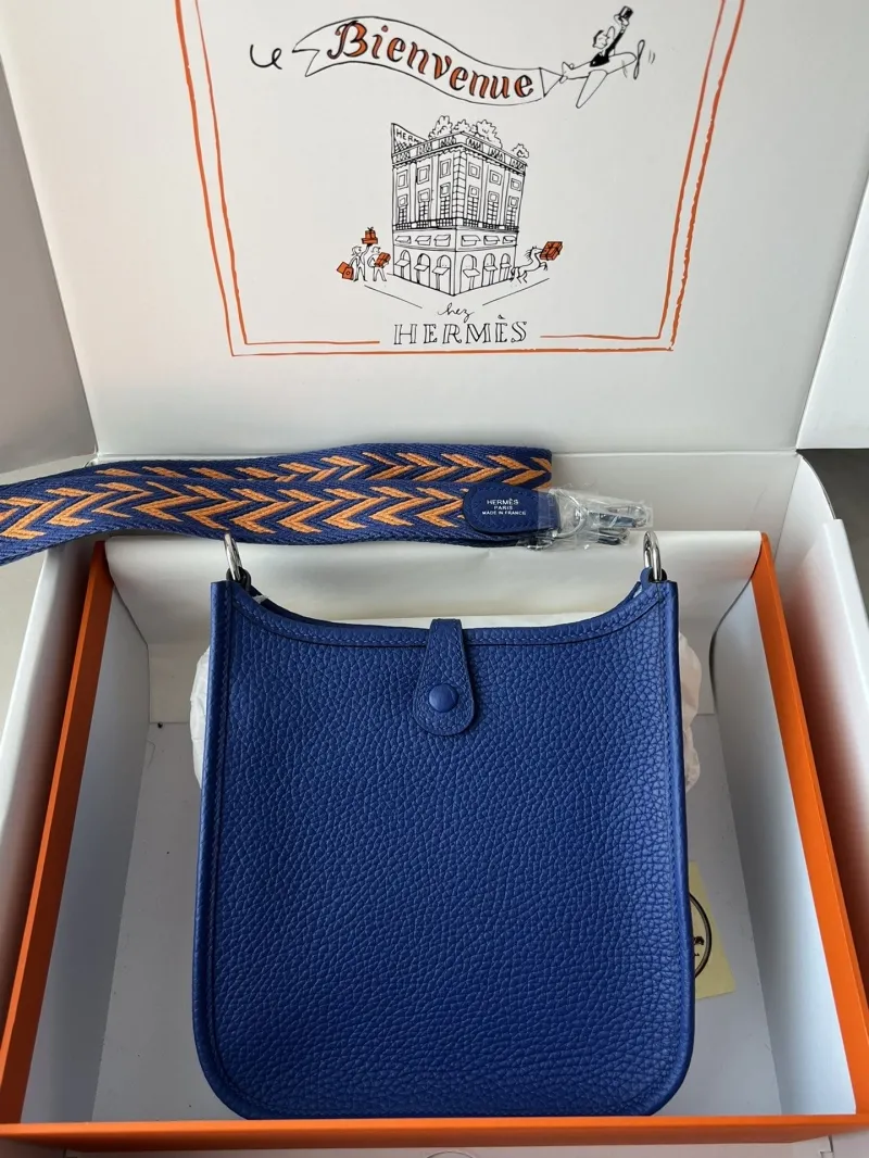 Alternative view of Hermes Blue Leather Crossbody Bag