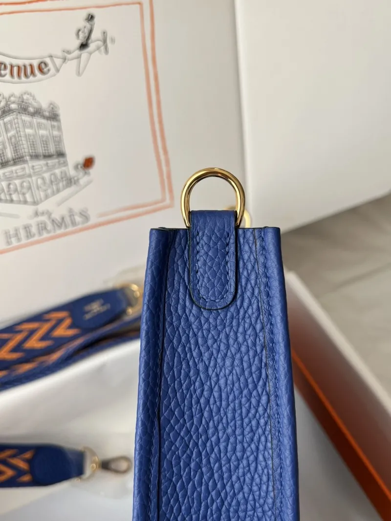 Hermes Blue Leather Crossbody Satchel Bag - Image 7