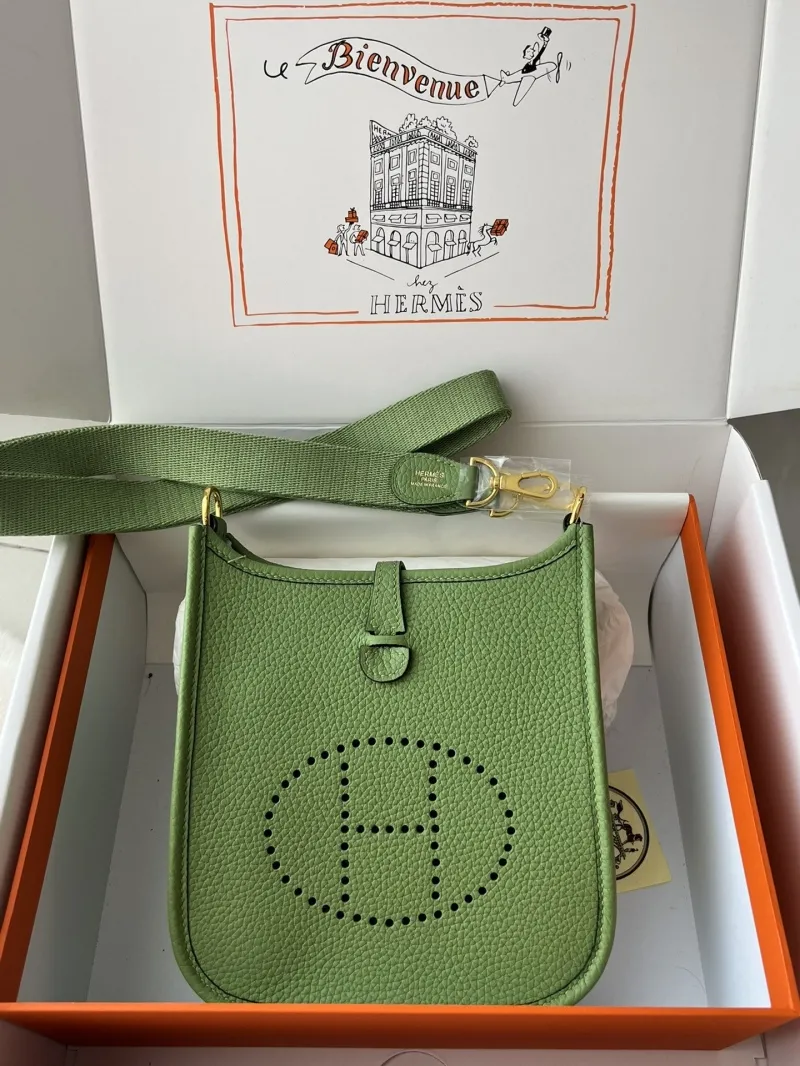 Hermes Green Crossbody Satchel Bag