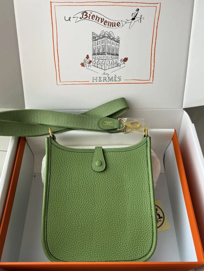 Alternative view of Hermes Green Crossbody Satchel Bag