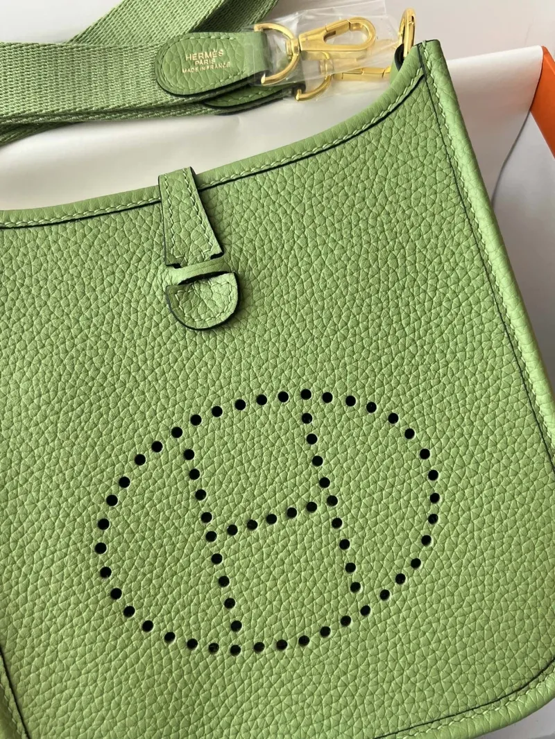 Hermes Green Crossbody Satchel Bag - Image 4