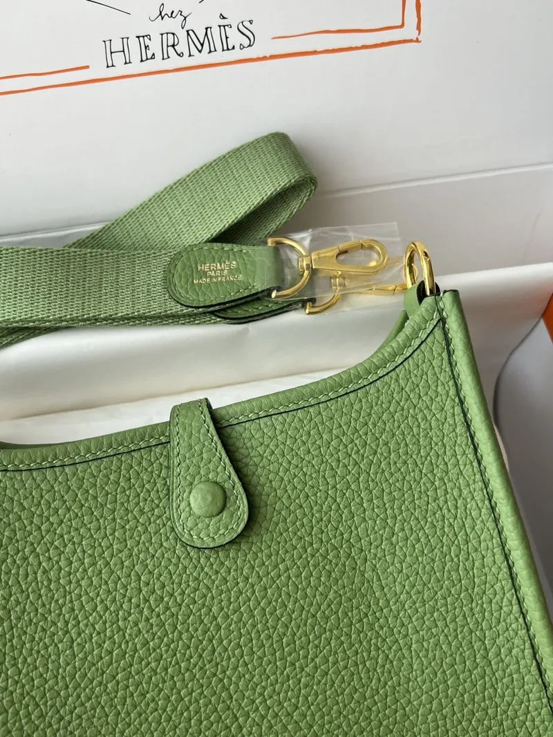 Hermes Green Crossbody Satchel Bag - Image 6