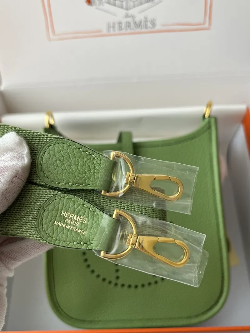 Hermes Green Crossbody Satchel Bag - Image 9