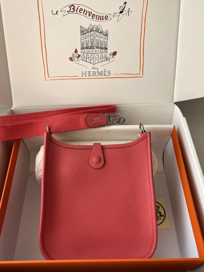 Alternative view of Hermes Pink Leather Satchel Crossbody Bag