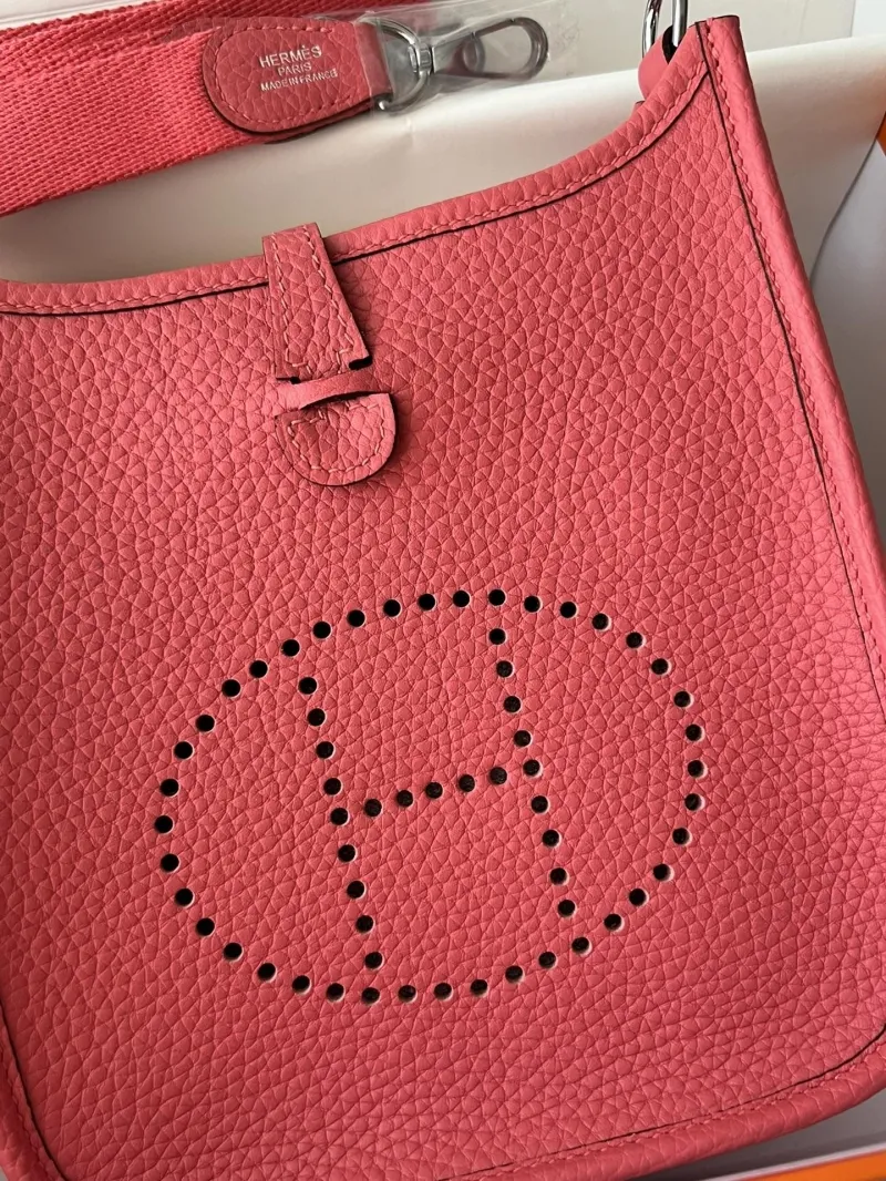 Hermes Pink Leather Satchel Crossbody Bag - Image 4