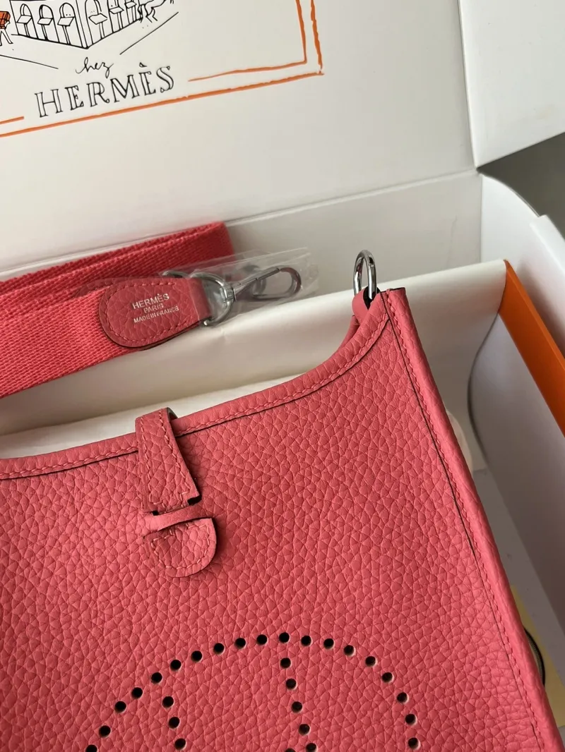 Hermes Pink Leather Satchel Crossbody Bag - Image 5