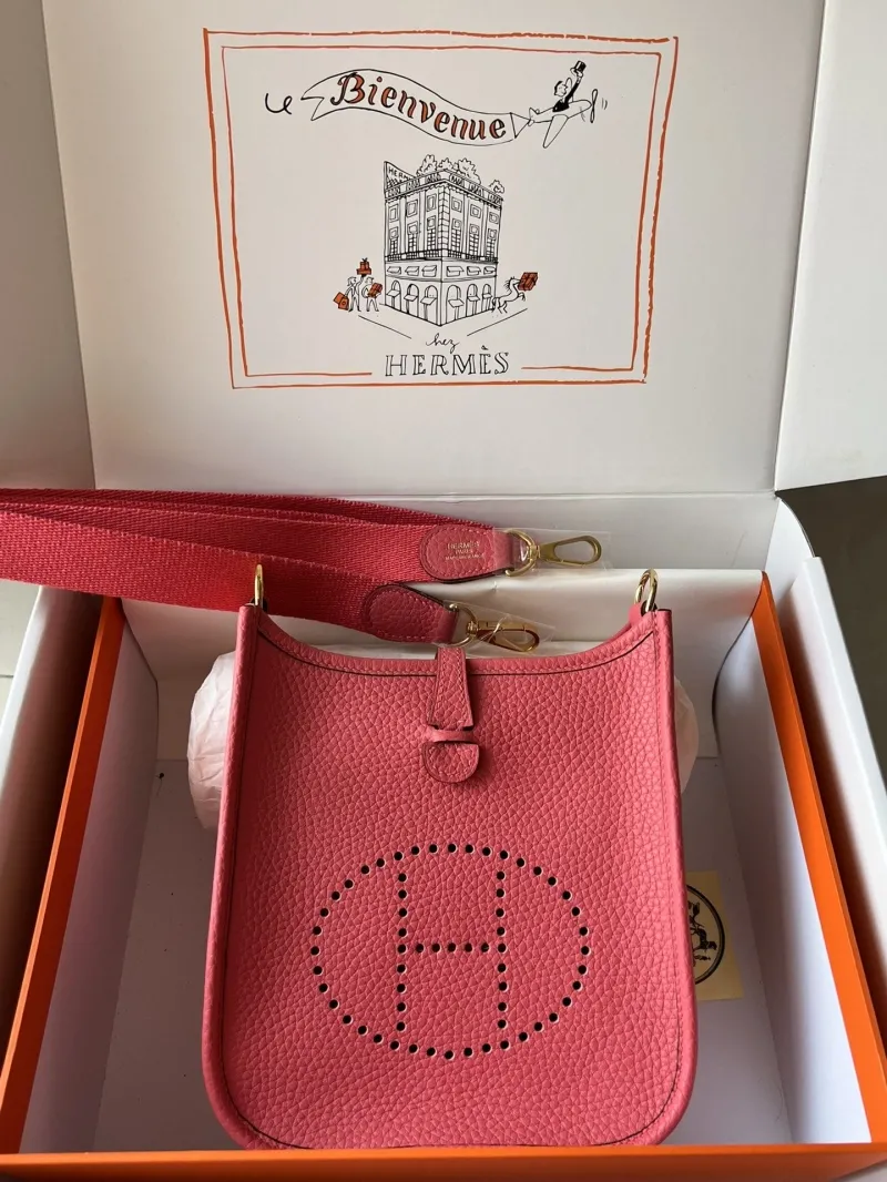 Hermes Pink Crossbody Satchel Bag 68