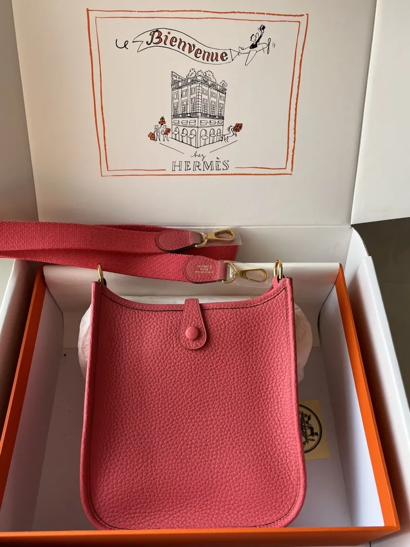 Alternative view of Hermes Pink Crossbody Satchel Bag 68