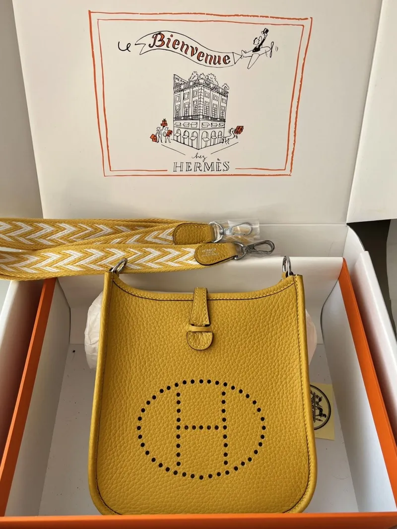 Hermes Yellow Leather Crossbody Bag
