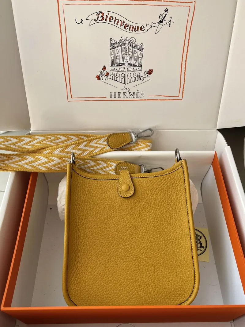 Alternative view of Hermes Yellow Leather Crossbody Bag