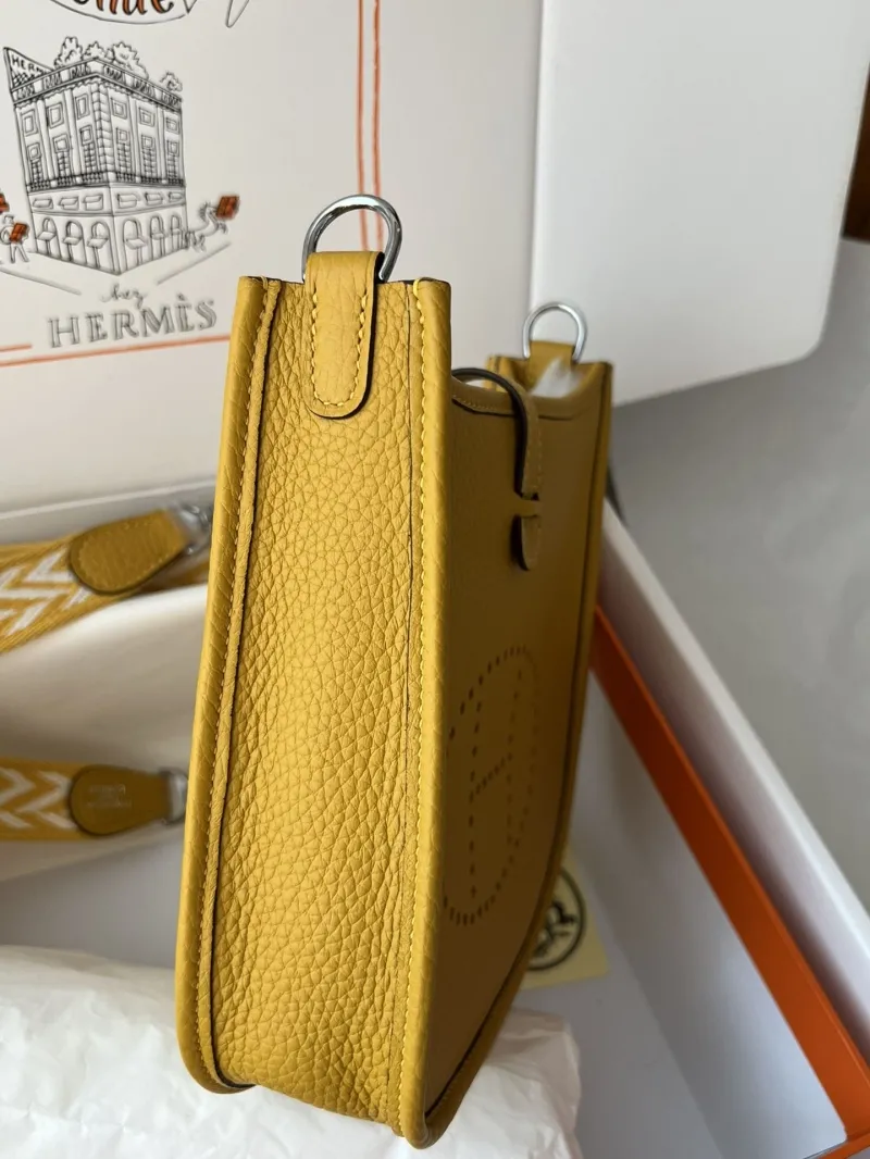Hermes Yellow Leather Crossbody Bag - Image 3
