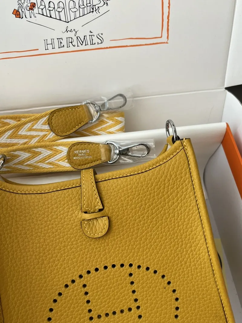 Hermes Yellow Leather Crossbody Bag - Image 5