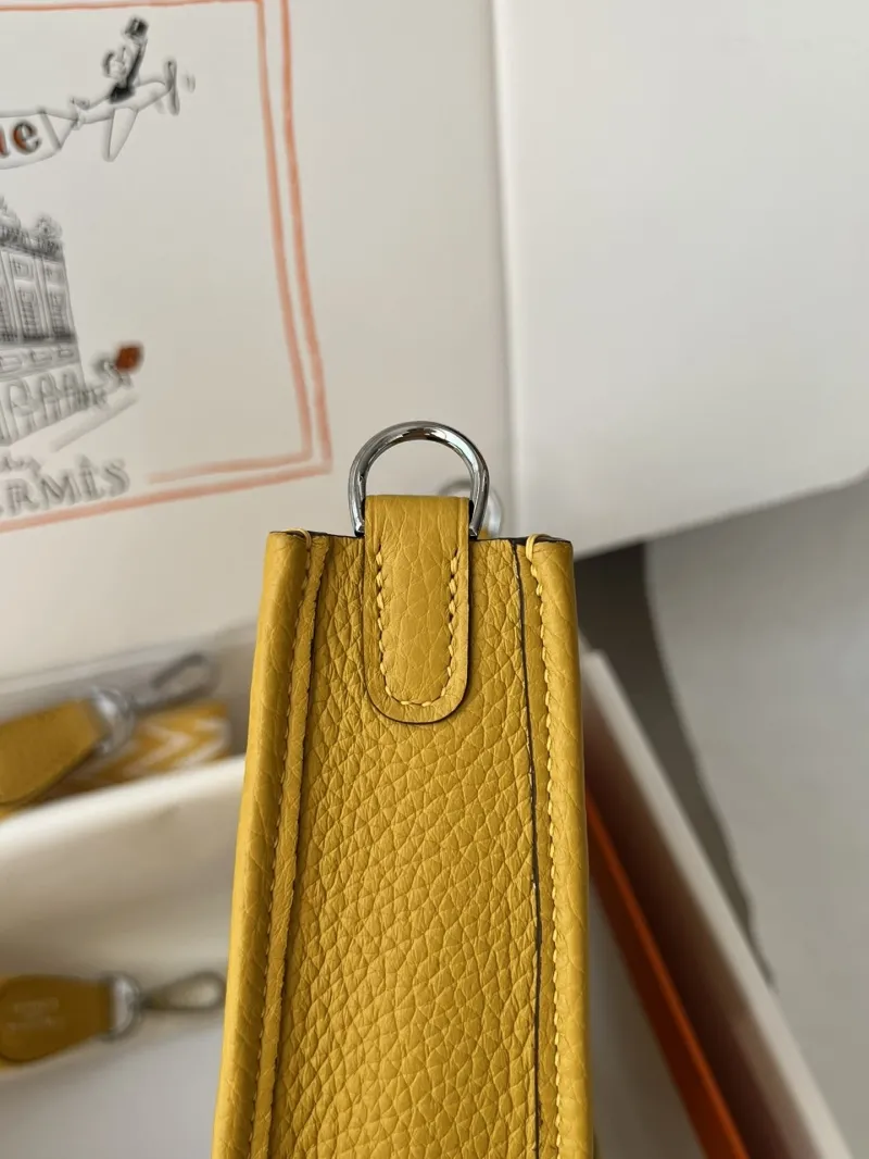 Hermes Yellow Leather Crossbody Bag - Image 7