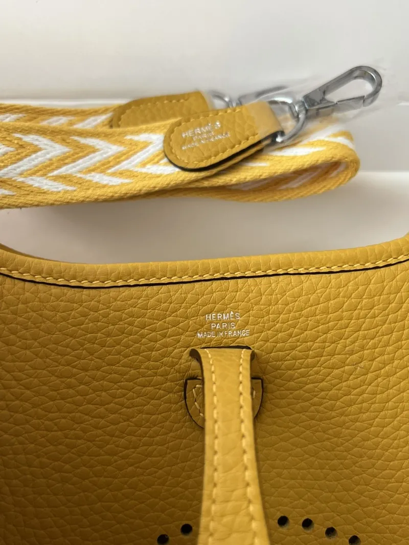 Hermes Yellow Leather Crossbody Bag - Image 8