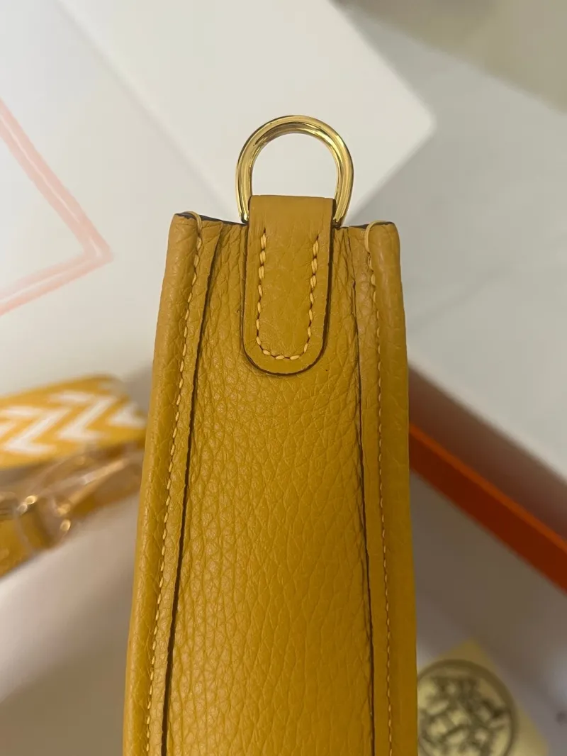 Hermes Yellow Leather Crossbody Satchel Bag - Image 7