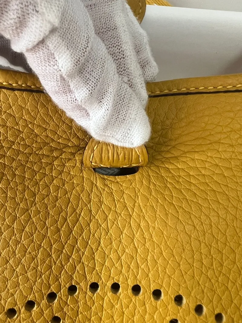 Hermes Yellow Leather Crossbody Satchel Bag - Image 9