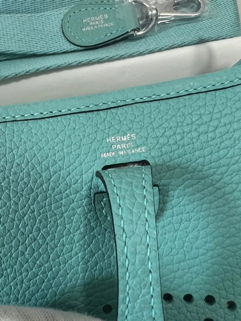 Hermes Turquoise Crossbody Satchel Bag 75 - Image 6