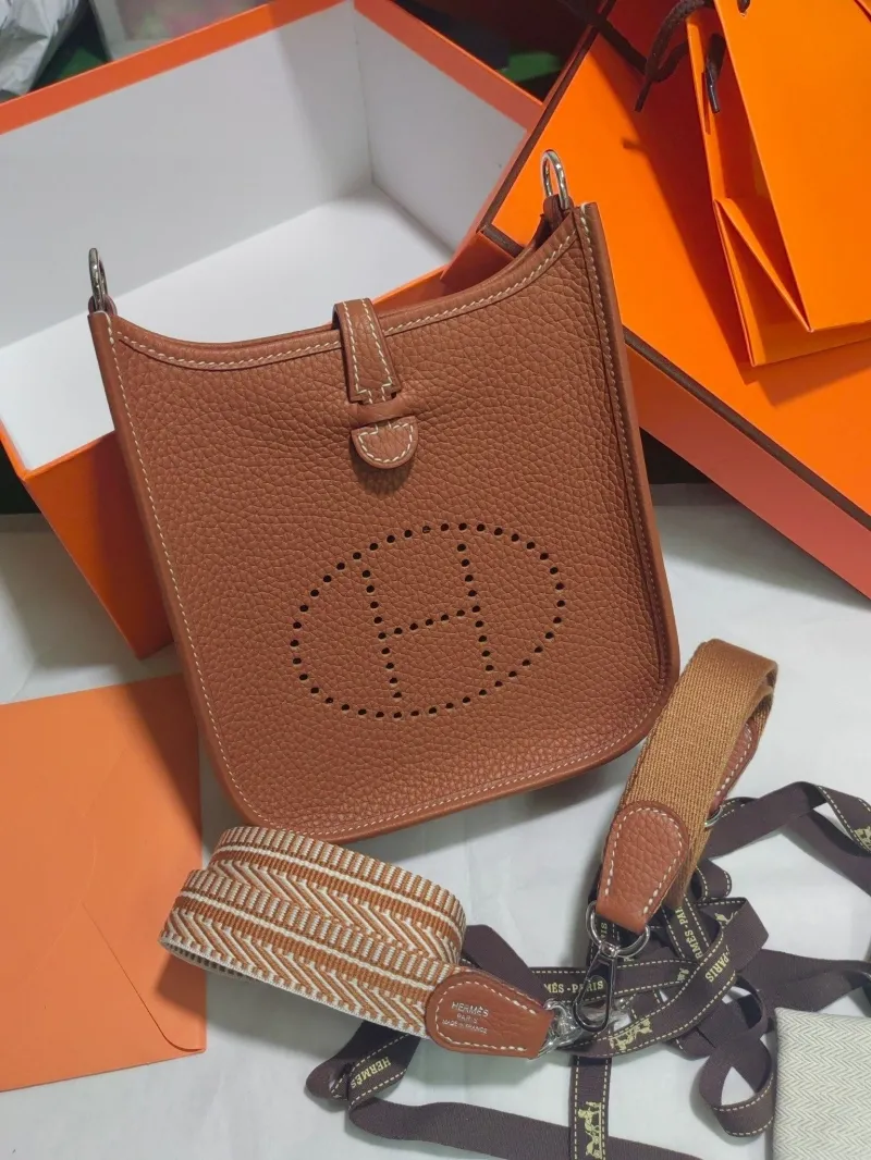 Hermes Brown Leather Crossbody Bag