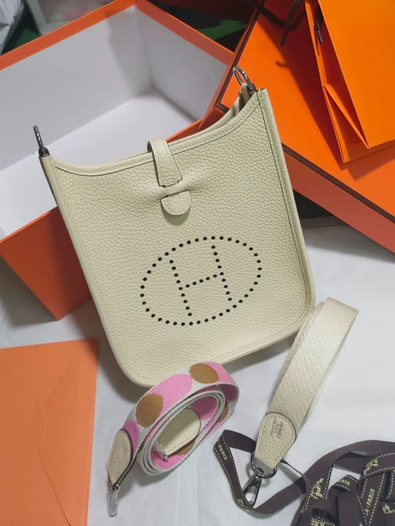 Hermes Cream Crossbody Satchel Bag