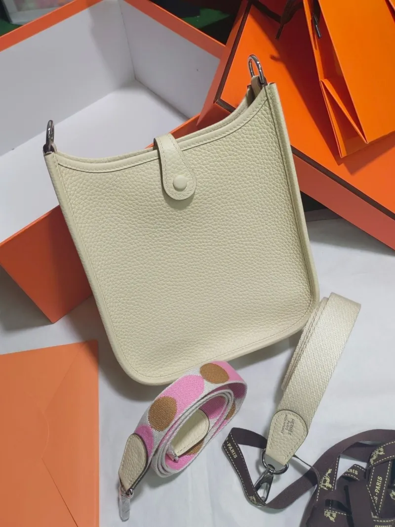 Alternative view of Hermes Cream Crossbody Satchel Bag