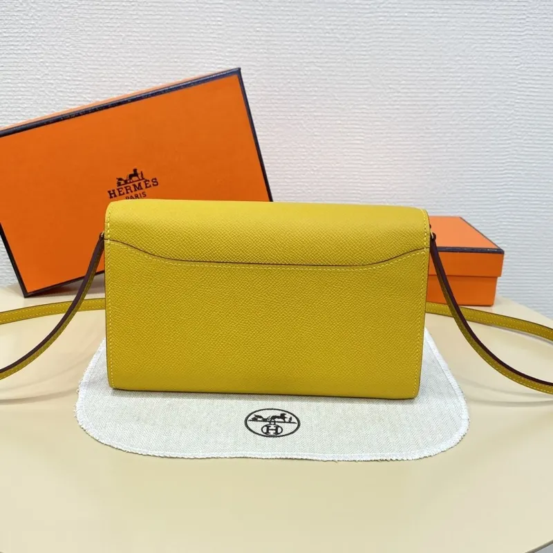 Hermes Yellow Crossbody Satchel Bag B DJ 932 H - Image 3