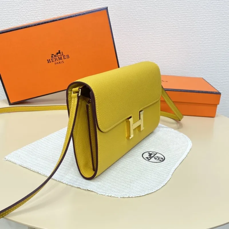 Hermes Yellow Crossbody Satchel Bag B DJ 932 H - Image 4