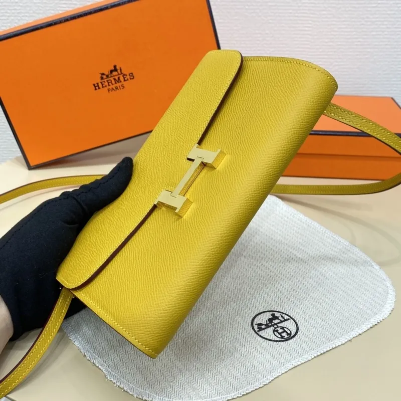 Hermes Yellow Crossbody Satchel Bag B DJ 932 H - Image 5
