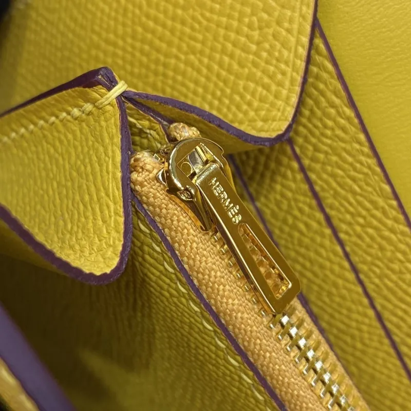Hermes Yellow Crossbody Satchel Bag B DJ 932 H - Image 8