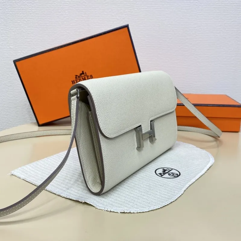 Hermes Cream Leather Satchel Bag 111 - Image 3