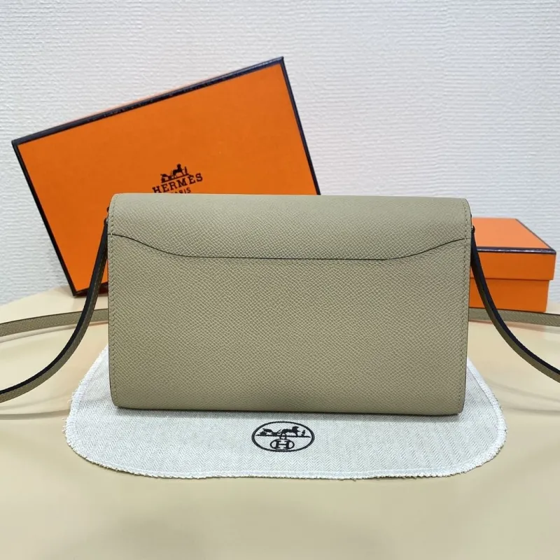 Hermes Beige Leather Satchel Crossbody Bag - Image 3