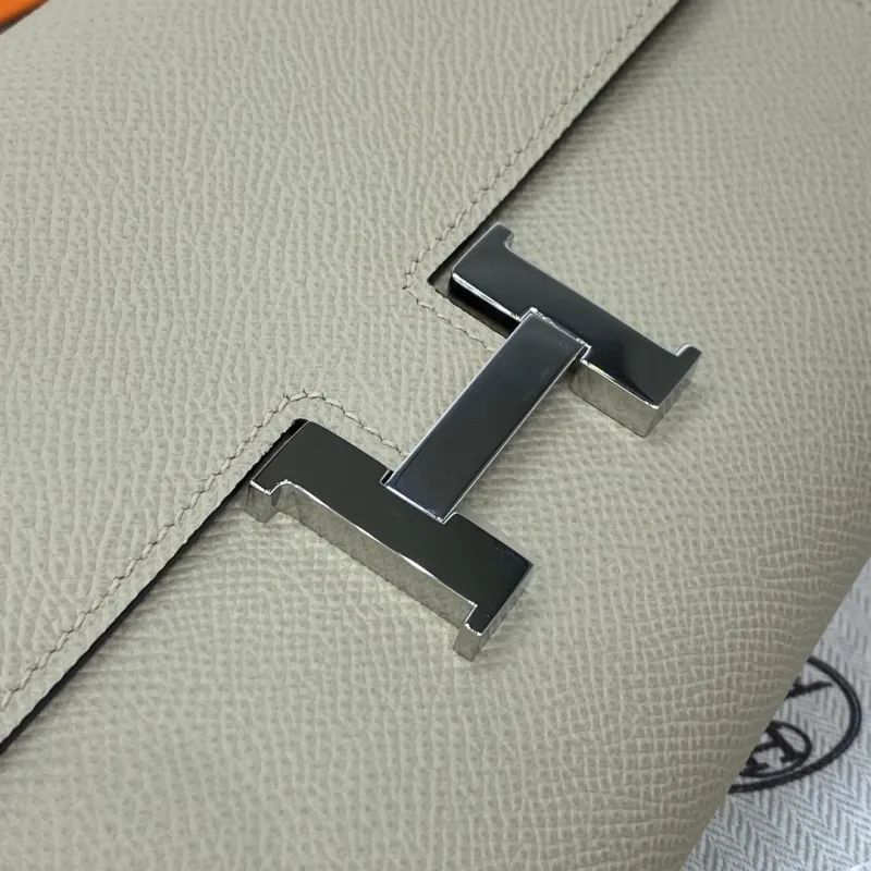 Hermes Beige Leather Satchel Crossbody Bag - Image 6