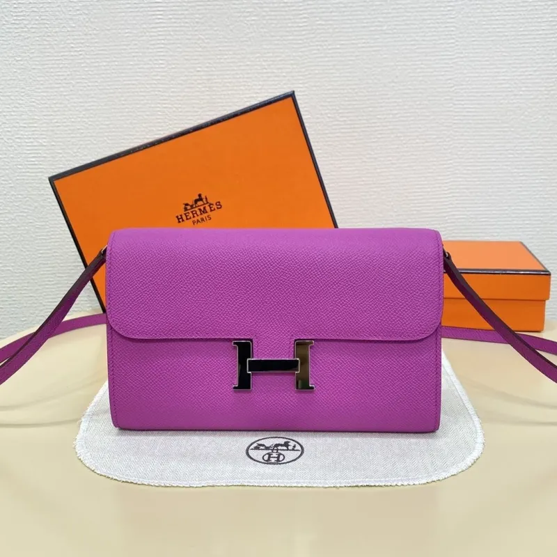 Hermes Purple Satchel Crossbody Bag 121