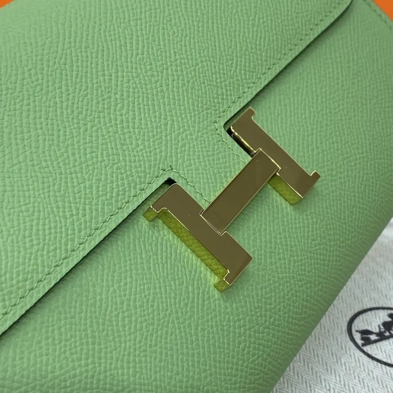 Hermes Green Leather Crossbody Satchel Bag - Image 7