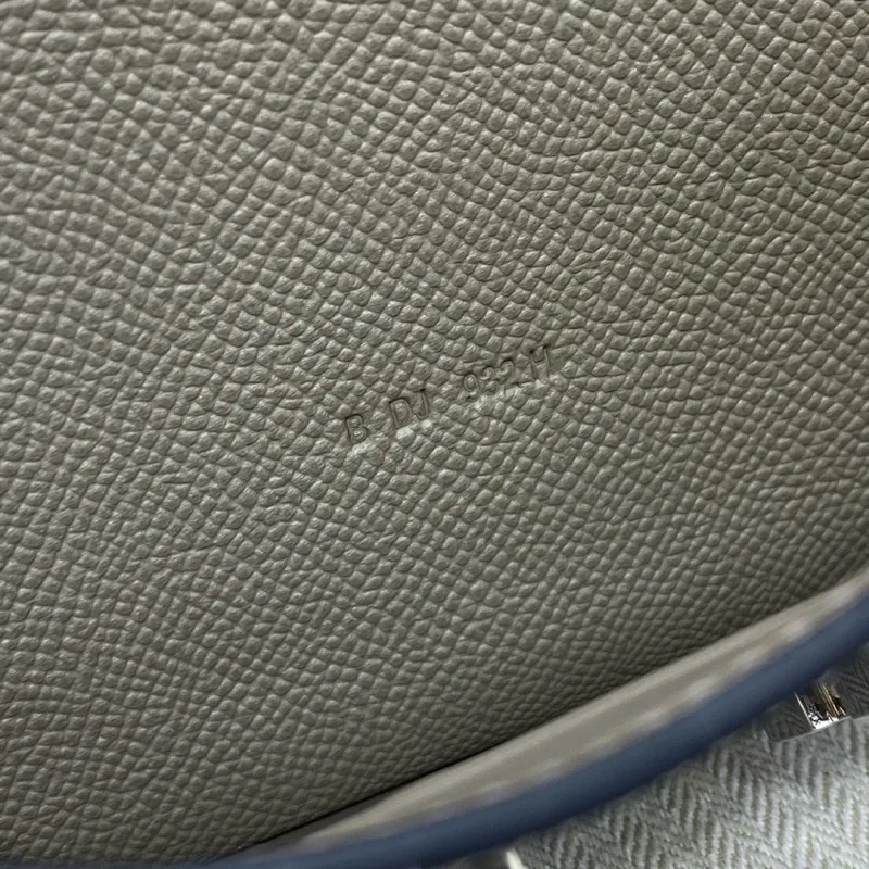 Alternative view of Hermes Gray Leather Crossbody Satchel Bag