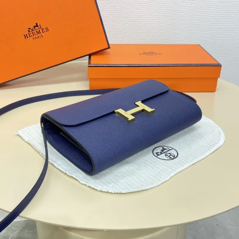 Hermes Blue Leather Crossbody Satchel Bag BD1932H - Image 5