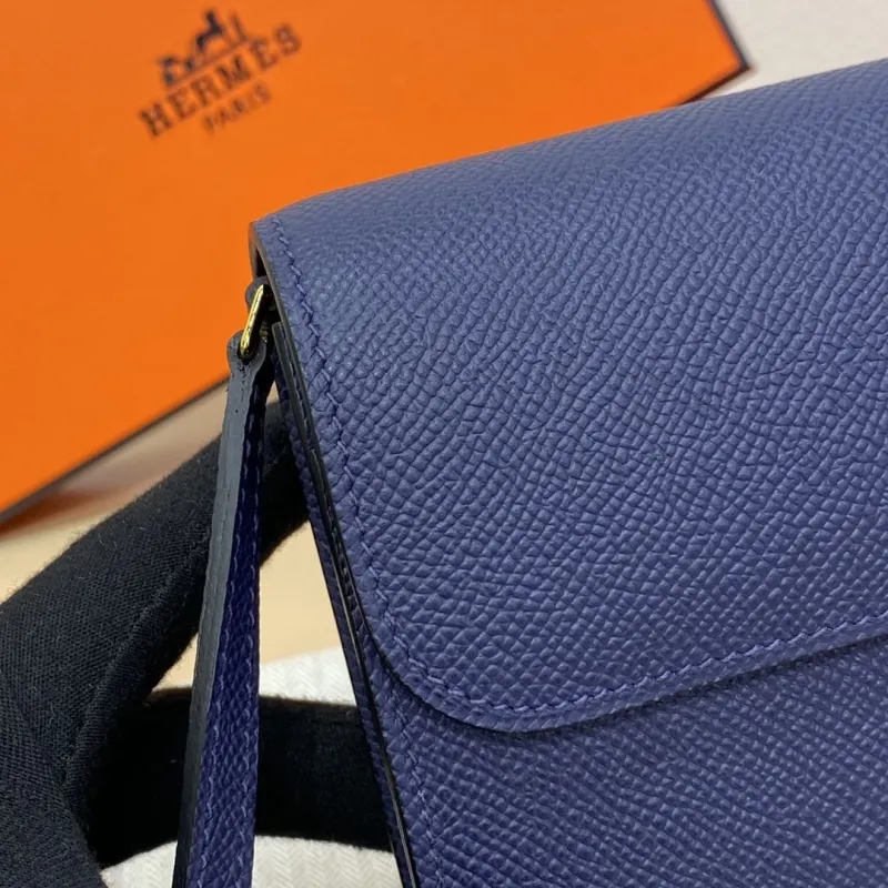 Hermes Blue Leather Crossbody Satchel Bag BD1932H - Image 8
