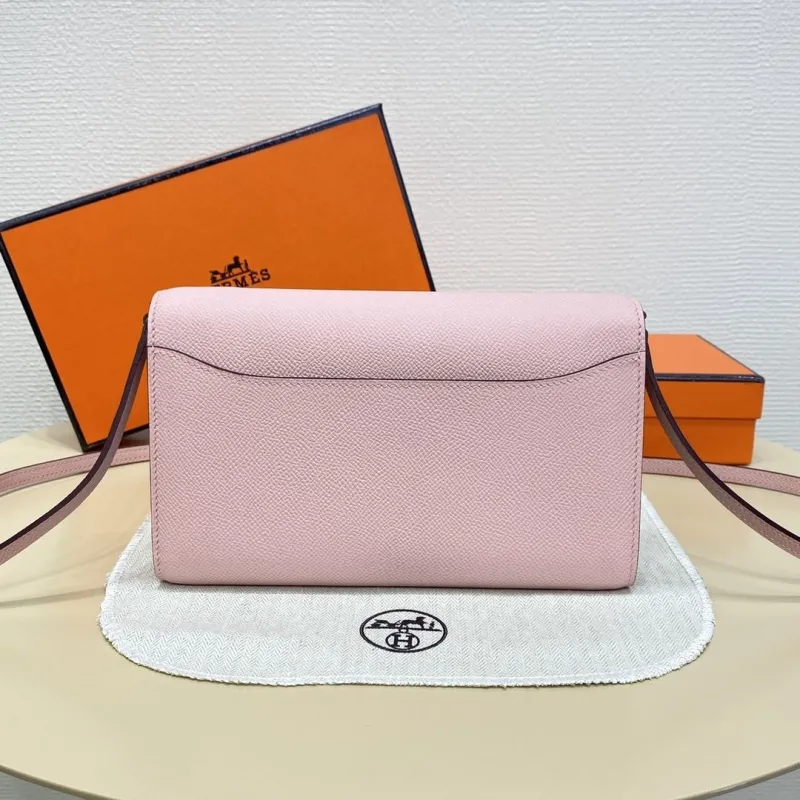 Hermes Pink Leather Crossbody Satchel Bag 127 - Image 3