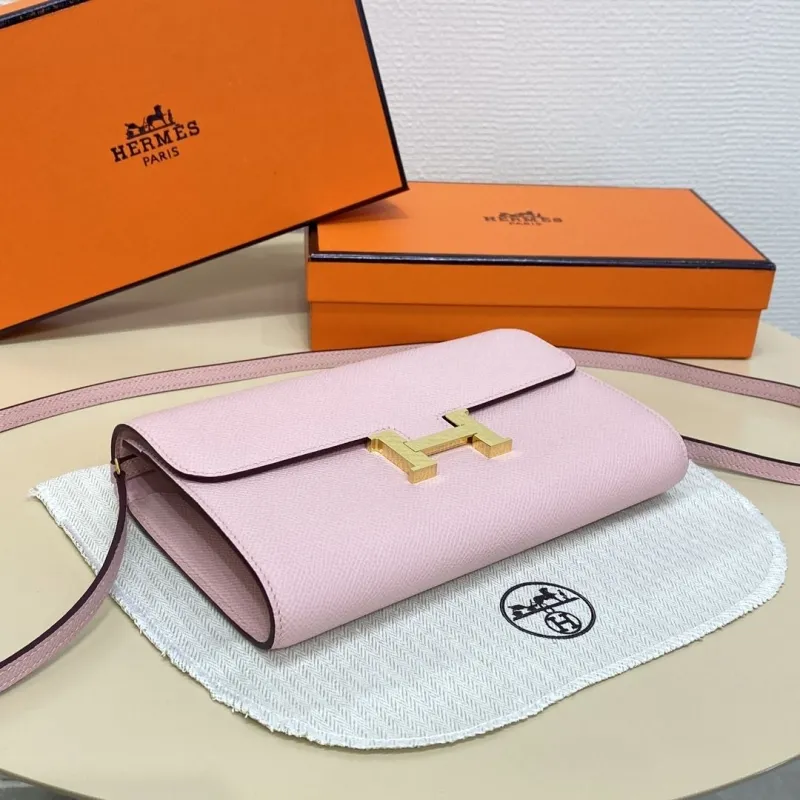 Hermes Pink Leather Crossbody Satchel Bag 127 - Image 5