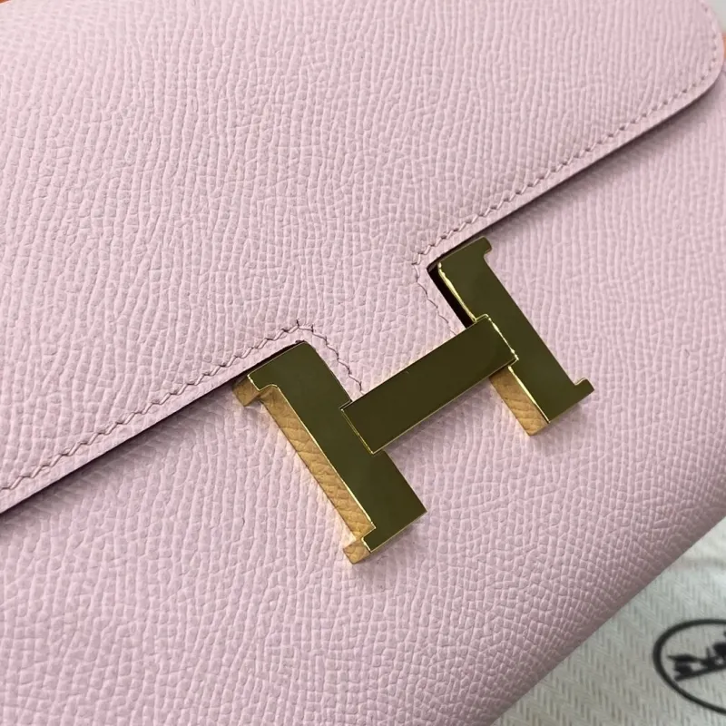 Hermes Pink Leather Crossbody Satchel Bag 127 - Image 6