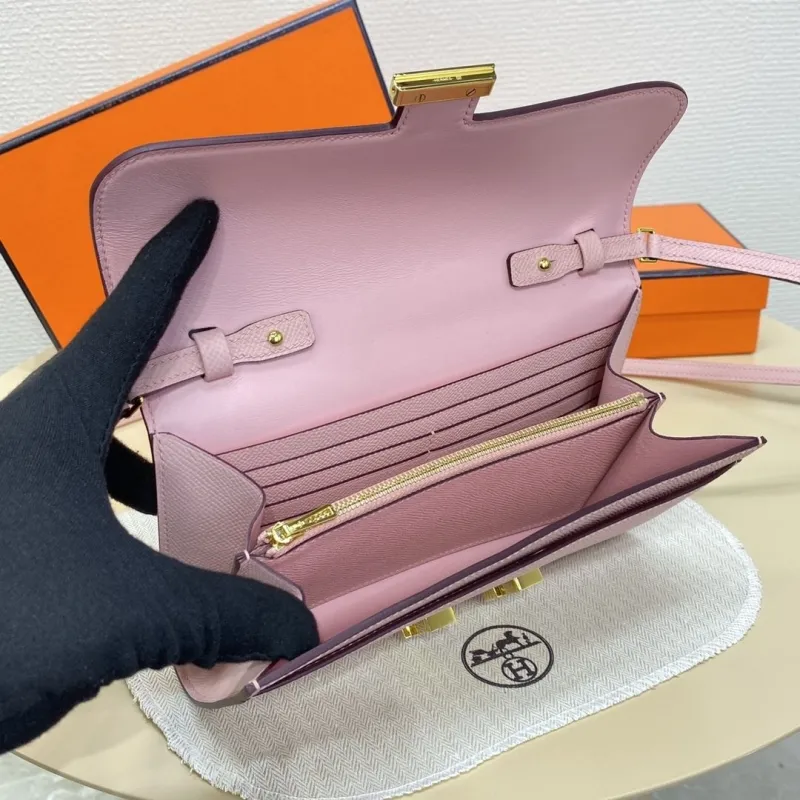 Hermes Pink Leather Crossbody Satchel Bag 127 - Image 10